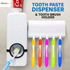 5-in-1 Automatic Toothpaste Dispenser & Toothbrush Holder Set | Wall Mounted Bathroom Organizer