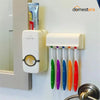 5-in-1 Automatic Toothpaste Dispenser & Toothbrush Holder Set | Wall Mounted Bathroom Organizer