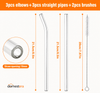 Reusable Glass Straws – 6 Pieces with Cleaning Brush