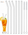 Reusable Glass Straws – 6 Pieces with Cleaning Brush