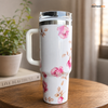 Floral Stainless Steel Travel Tumbler