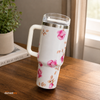 Floral Stainless Steel Travel Tumbler