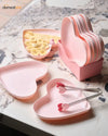 8-Piece Heart Shape Plate Set | Snack, Dessert & Fruit Serving Plates