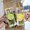 Premium Glass Tumbler Mug with Bamboo Lid