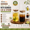 Glass Jar with Bamboo Lid & Straw