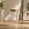 Premium Glass Tumbler Mug with Bamboo Lid