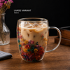 Multi-Coloured Floral Double-Wall Glass Mug